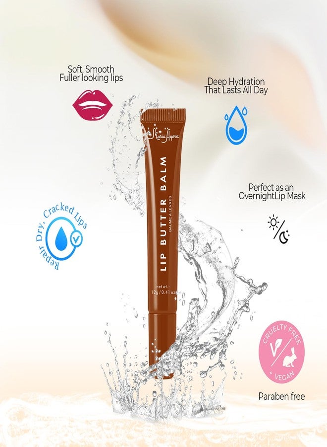 Maria Ayora Deep Hydrating Lip Butter Balm - Hydrating Lip Treatment with Glossy Finish, Shea Butter, Vitamin E, Peptides & Hyaluronic Acid - Vegan, Non-Sticky, Lip Care - 4 Pack(4 COLORS-Unscented) - Image 3